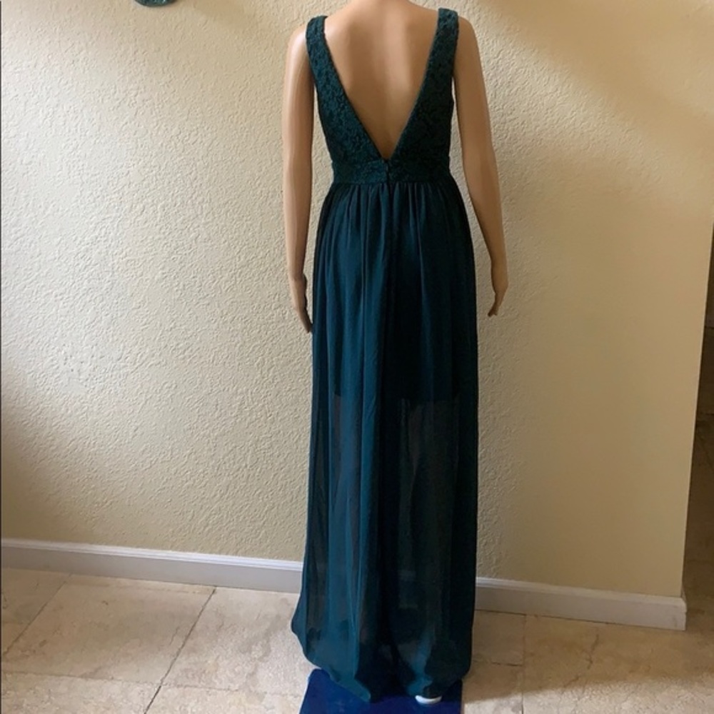 Lulus dress forest green lace maxi size S - Picture 6 of 9